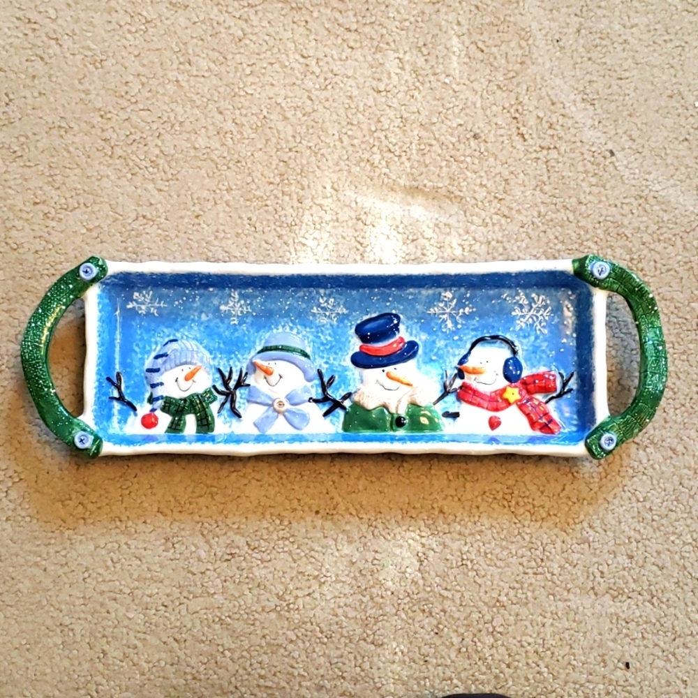 Cute Snowman Serving Tray